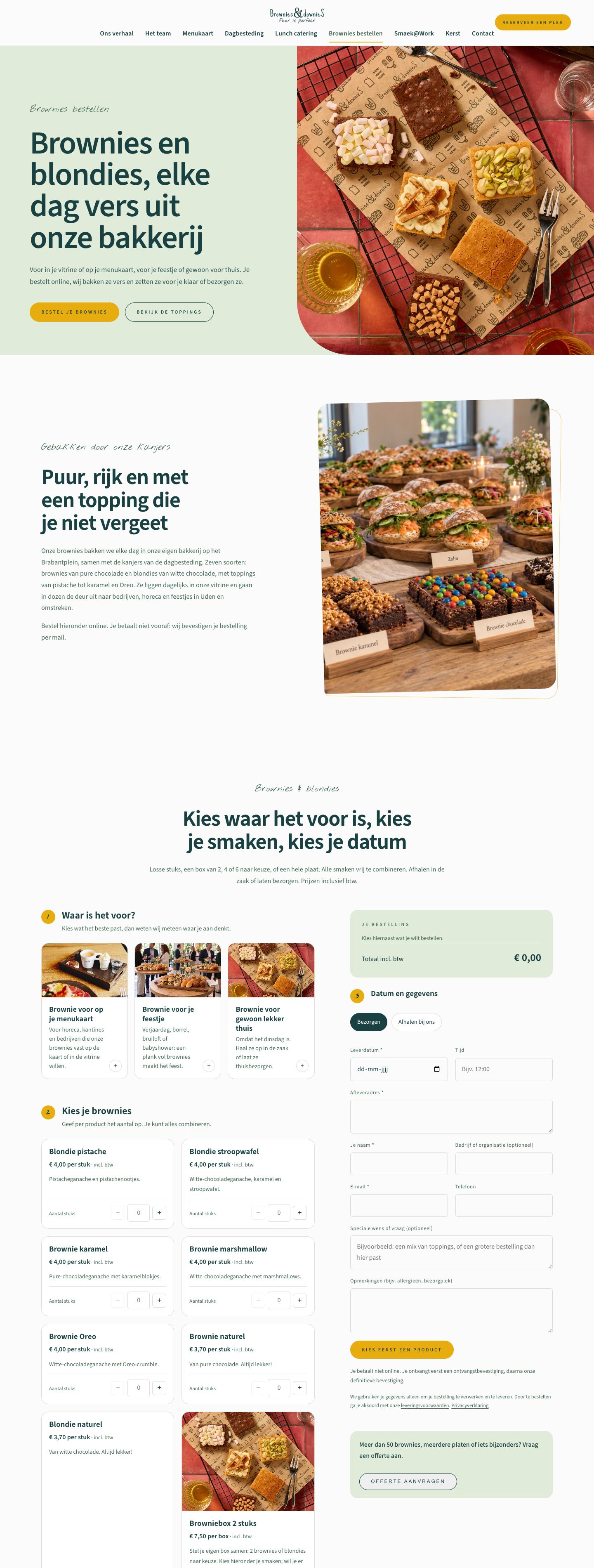De pagina Brownies bestellen